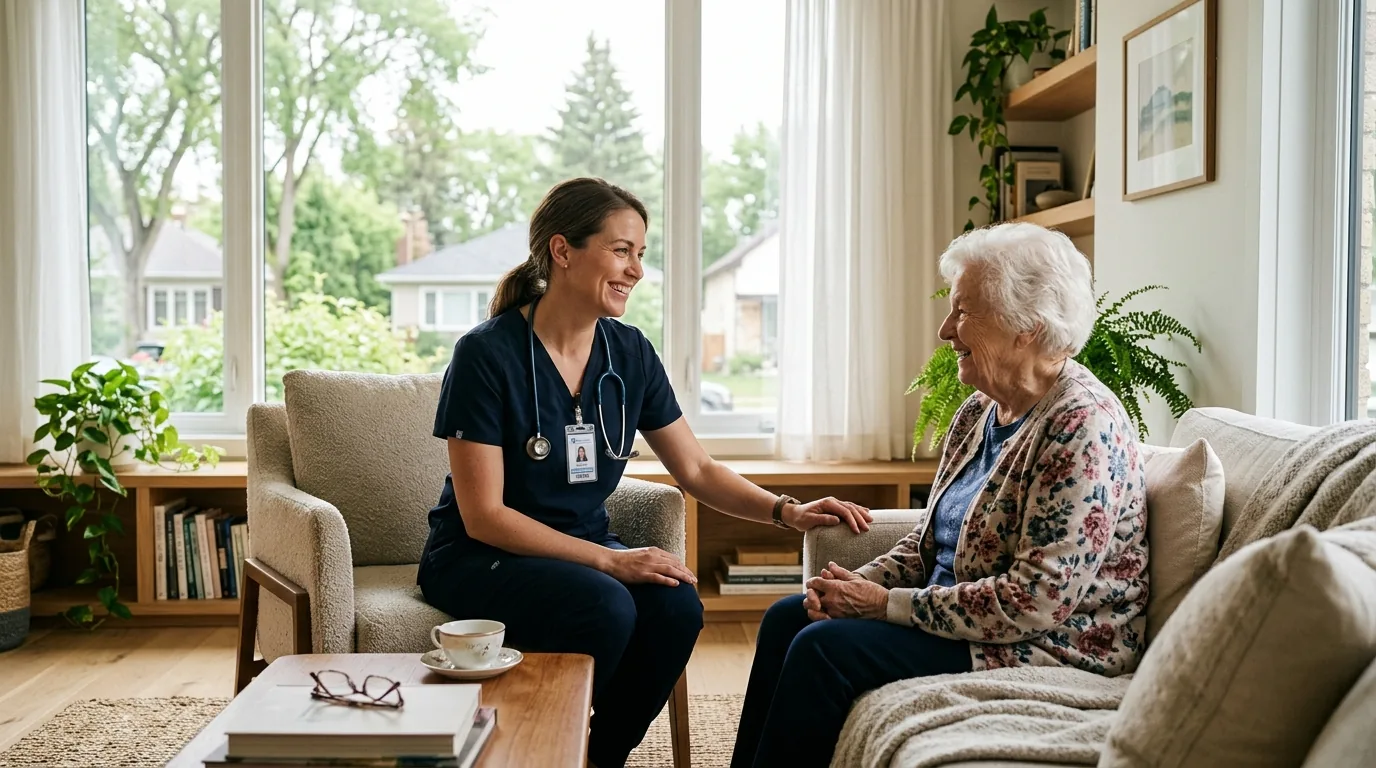 Co-Care registered nurse delivering compassionate home healthcare in Manitoba